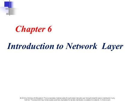 Introduction to Network Layer