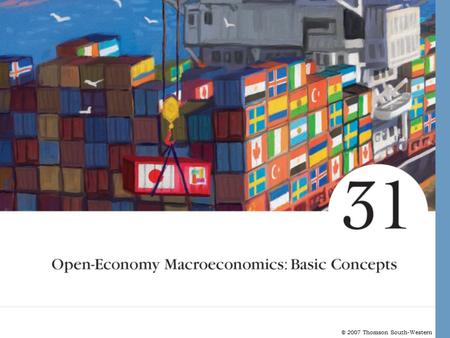 © 2007 Thomson South-Western. Open-Economy Macroeconomics: Basic Concepts Open and Closed Economies –A closed economy is one that does not interact with.