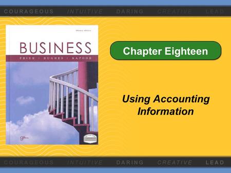 Chapter Eighteen Using Accounting Information. Key Statements Three key financial statements summarize the firm’s activities for a specific period Balance.