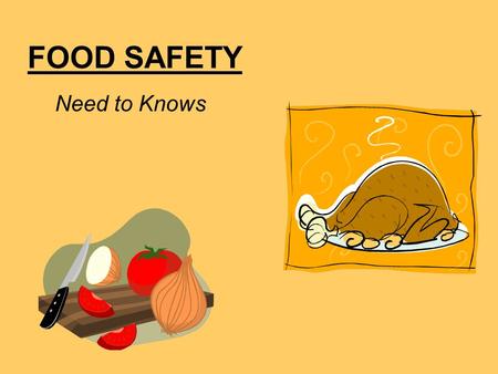 FOOD SAFETY Need to Knows.