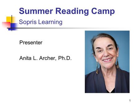 Summer Reading Camp Sopris Learning