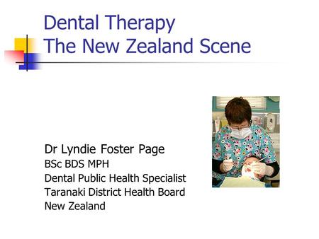 Dental Therapy The New Zealand Scene