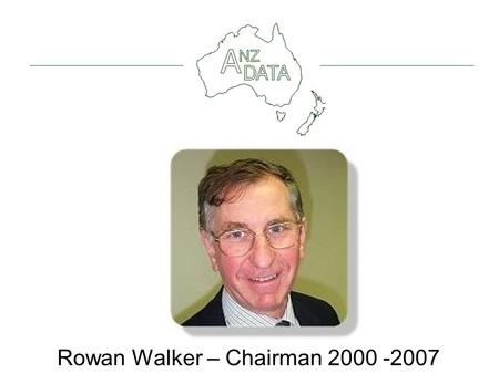 Rowan Walker – Chairman 2000 -2007. Chair: Steve Chadban ANZDATA update (Stephen McDonald) Analgaesic nephropathy – the end of an epidemic? (Sean Chang)