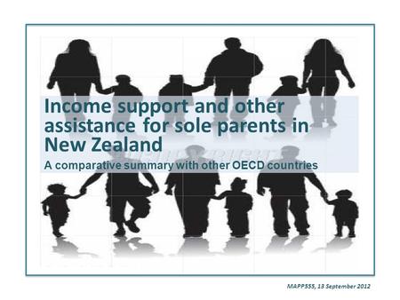 Income support and other assistance for sole parents in New Zealand A comparative summary with other OECD countries MAPP555, 13 September 2012.