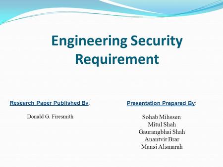 Engineering Security Requirement
