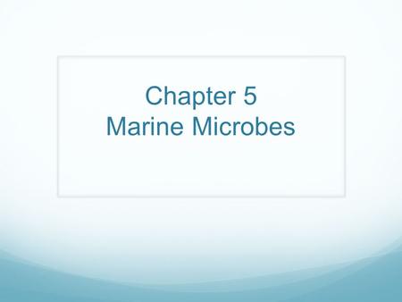 Chapter 5 Marine Microbes