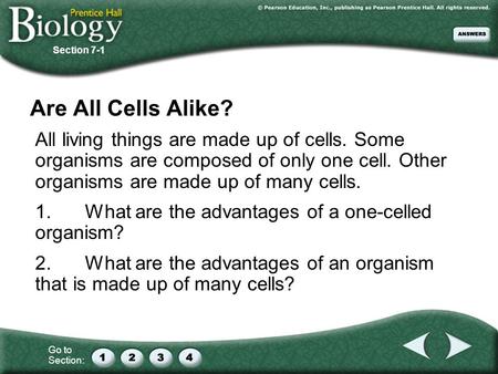 Section 7-1 Are All Cells Alike?