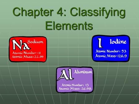 Chapter 4: Classifying Elements
