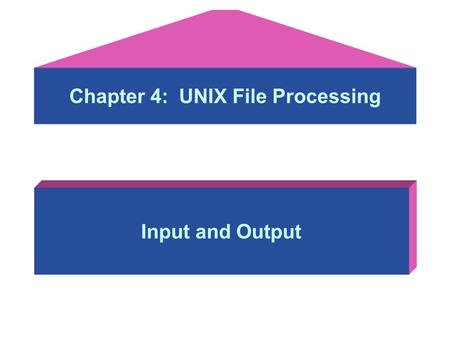 Chapter 4: UNIX File Processing Input and Output.
