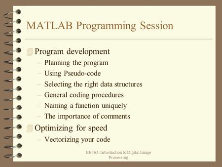 MATLAB Programming Session