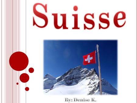 Suisse is 15,940 sq miles (which is 41,285 sq km) It is located in Central Europe.
