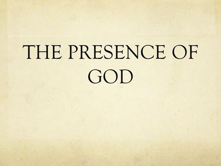 THE PRESENCE OF GOD. 12 Moses said to the LORD, You have been telling me, 'Lead these people,' but you have not let me know whom you will send with me.