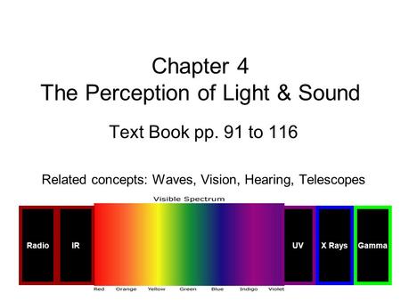Chapter 4 The Perception of Light & Sound