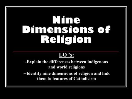 Nine Dimensions of Religion