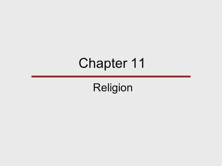 Chapter 11 Religion. Cargo Cults What conclusions about religion can be drawn from the development of cargo cults?