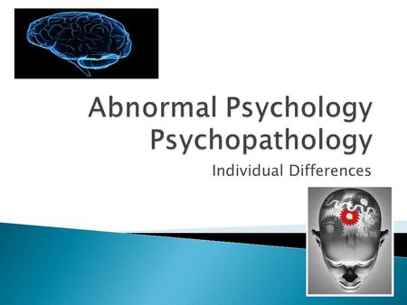 Individual Differences Lesson 1. Defining and explaining abnormality Definitions of abnormality including DSM, Failure to function, deviation from ideal.