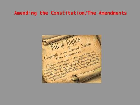 Amending the Constitution/The Amendments