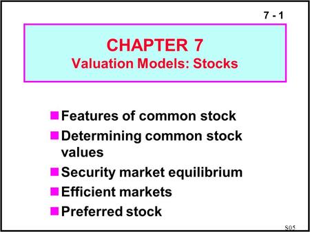 stock valuation presentation