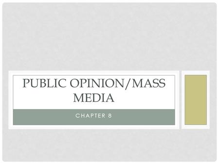 Public Opinion/Mass Media