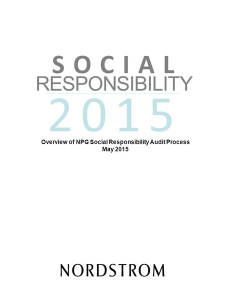 Overview of NPG Social Responsibility Audit Process