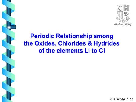 Periodic Relationship among the Oxides, Chlorides & Hydrides