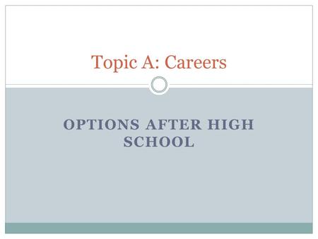 Options after High School