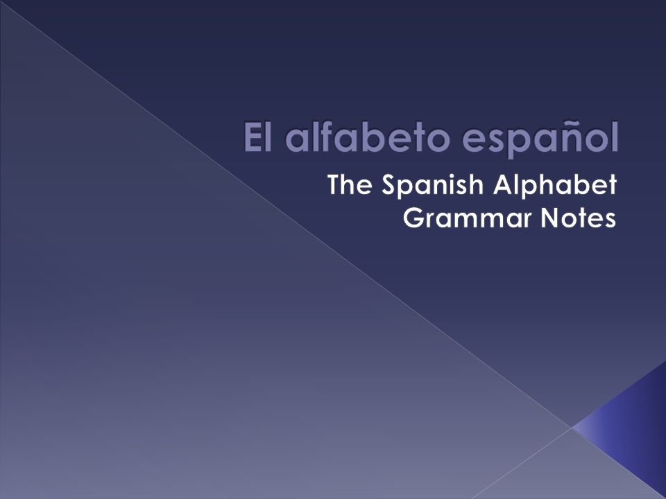 Spanish Alphabet - Spanish Grammar