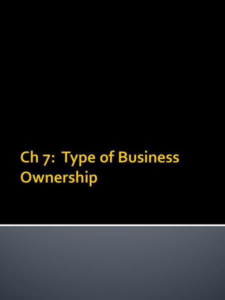 powerpoint presentation forms of business ownership