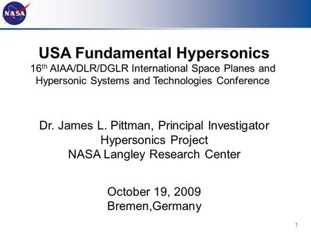 USA Fundamental Hypersonics