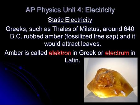 AP Physics Unit 4: Electricity