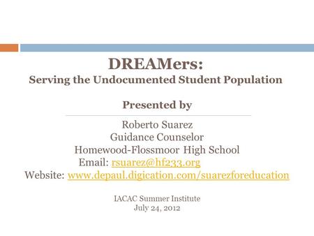 Serving the Undocumented Student Population