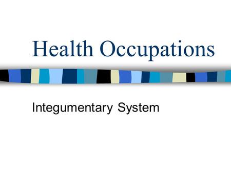 Health Occupations Integumentary System.