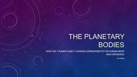 THE PLANETARY BODIES HOW THE 7 PLANETS AND 7 CHAKRAS CORRESPOND TO THE HUMAN BODY AND EXPERIENCE BY AIYANA.