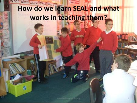 How do we learn SEAL and what works in teaching them? www.sealcommunity.org1.
