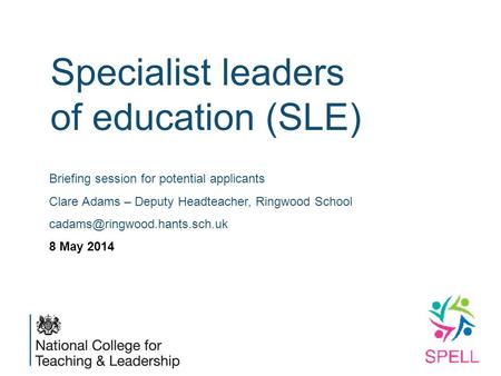 Specialist leaders of education (SLE)