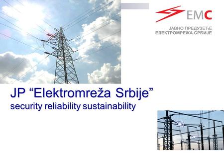 JP “Elektromreža Srbije” security reliability sustainability.