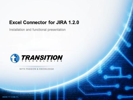 Excel Connector for JIRA 1.2.0 Installation and functional presentation.