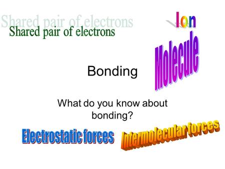 What do you know about bonding?