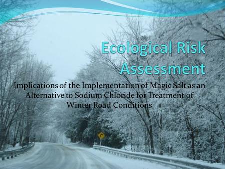 Implications of the Implementation of Magic Salt as an Alternative to Sodium Chloride for Treatment of Winter Road Conditions.