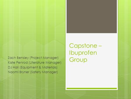 Capstone – Ibuprofen Group