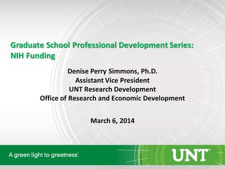 Graduate School Professional Development Series: NIH Funding