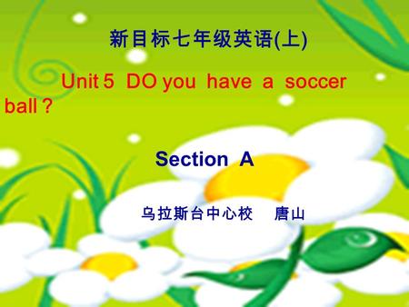 Unit 5 DO you have a soccer ball ? 乌拉斯台中心校 唐山 新目标七年级英语 ( 上 ) Section A.
