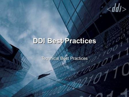 DDI Best Practices Technical Best Practices. High Level Architecture URNs and Entity Resolution Managing Unique Identifiers DDI as Content for Repositories.