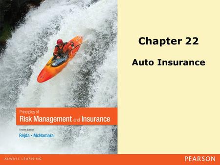 Chapter 22 Auto Insurance. Copyright ©2014 Pearson Education, Inc. All rights reserved.22-2 Agenda Personal Auto Policy –Part A: Liability Coverage –Part.