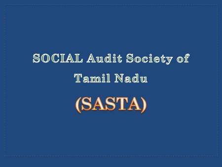 SOCIAL Audit Society of Tamil Nadu