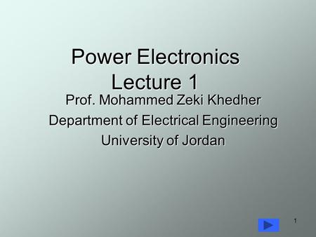 Power Electronics Lecture 1