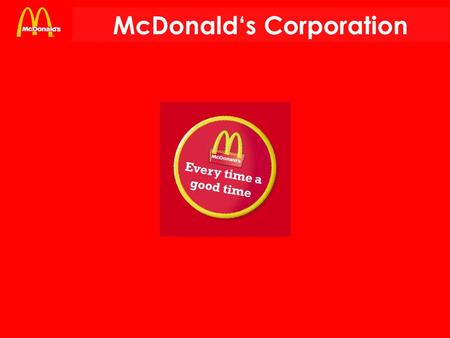 McDonald‘s Corporation. 1. Introduction 2. History 3.Description of Business 4. Stock 5. Criticism 6. Conclusion.