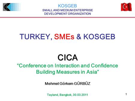 CICA TURKEY, SMEs & KOSGEB “Conference on Interaction and Confidence