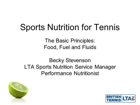 Sports Nutrition for Tennis