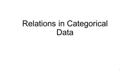 Relations in Categorical Data 1. When a researcher is studying the relationship between two variables, if both variables are numerical then scatterplots,